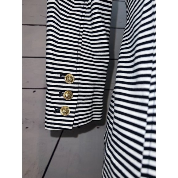 Cabi Small Blazer Suit Life Jacket Small Style 823 Nautical Stripe Anchor - Picture 7 of 12